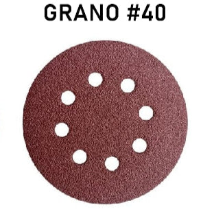 Lija Velcro 125mm grano #40 Redonda Roto Orbital Discos