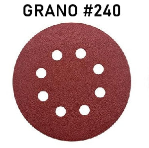 Lija Velcro 125mm grano #240 Redonda Roto Orbital Discos