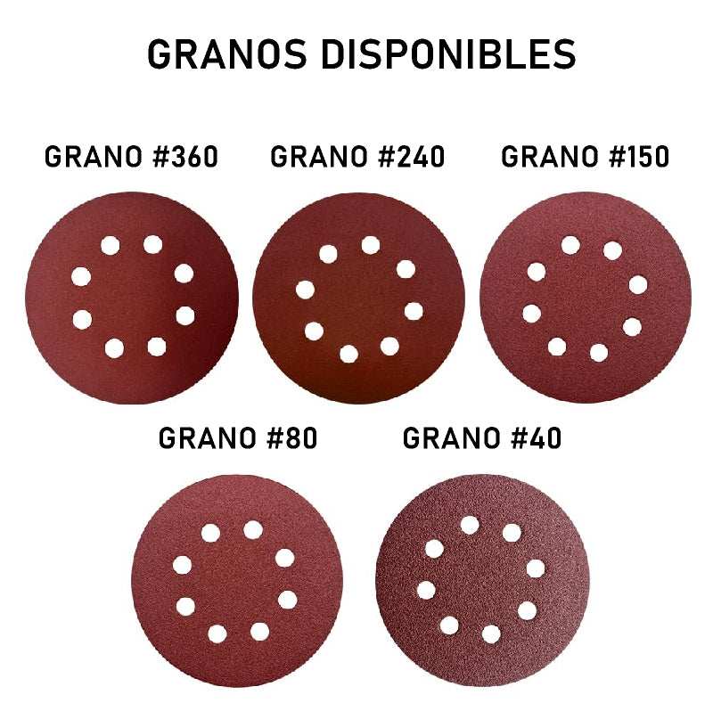 PACK 100 - Lija velcro 125mm  Roto Orbital