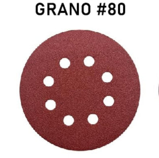 Lija Velcro 125mm grano #80 Redonda Roto Orbital Discos