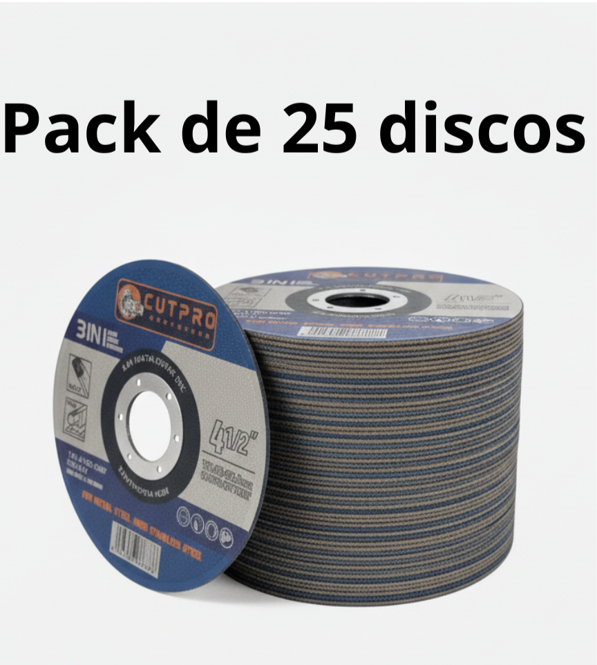 Pack de 25 discos de corte 115mm